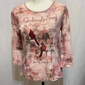 CACTUS MEDIUM SPARKLY CARDINALS PINK TOP